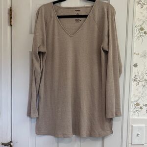 Sonoma Taupe Ribbed V-Neck Tunic maternity